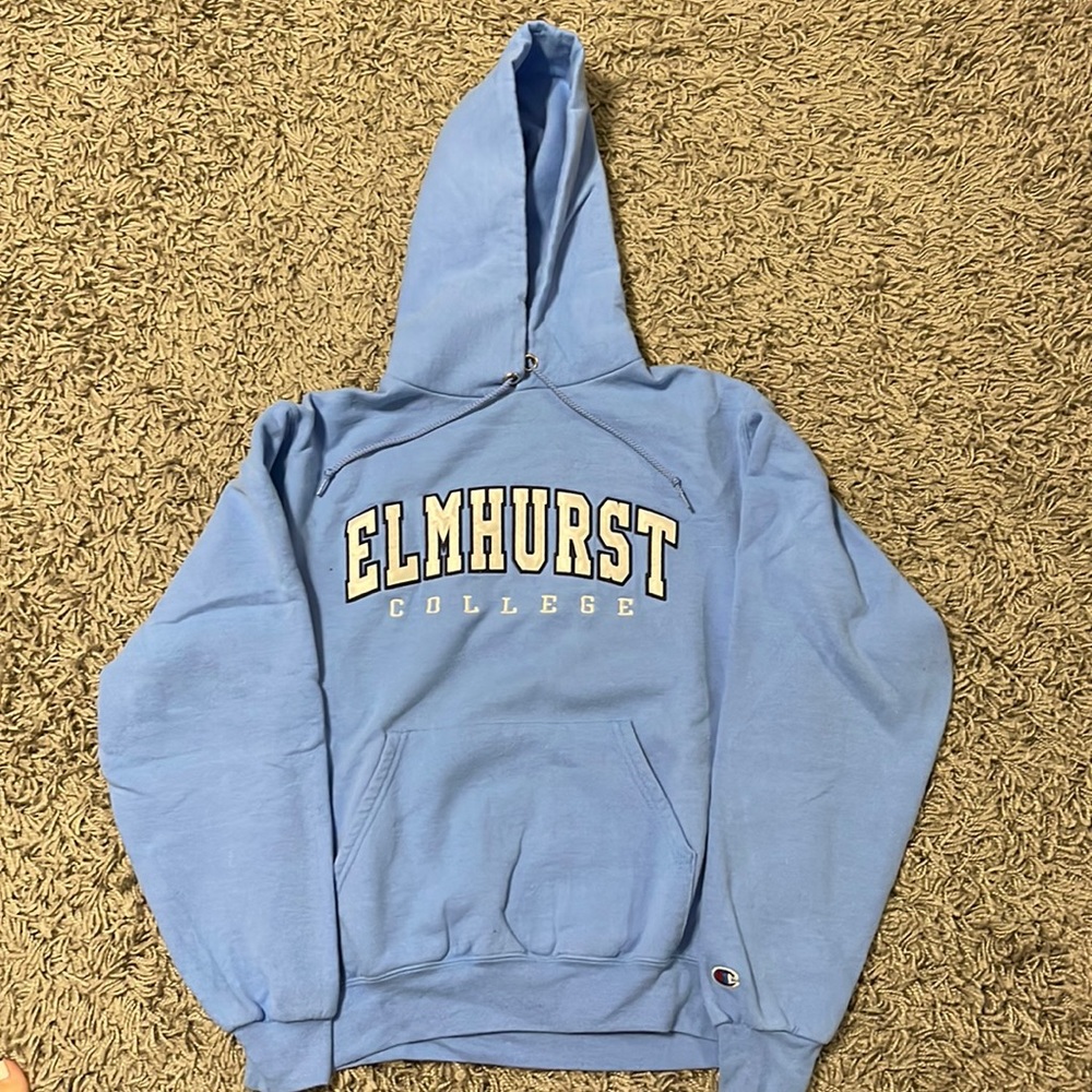Champion Elmhurst College embroidered hoodie size S